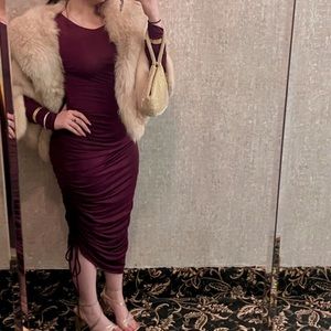 I.N.C International Concepts ✨ long sleeve bodycon burgundy dress sz S